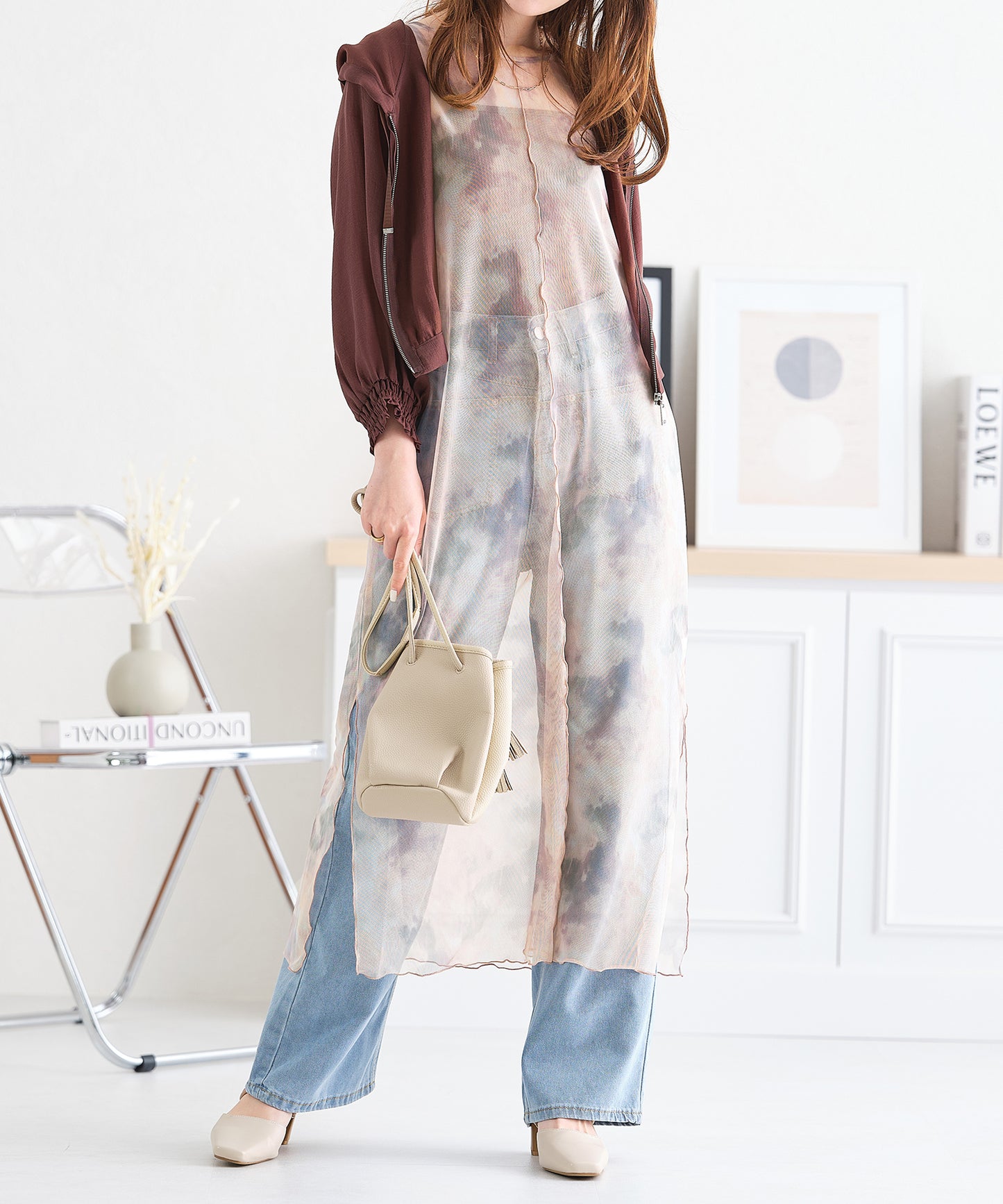 2WAYシースルーフレンチタイダイシアーワンピース/AC3417