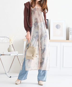 2WAYシースルーフレンチタイダイシアーワンピース/AC3417