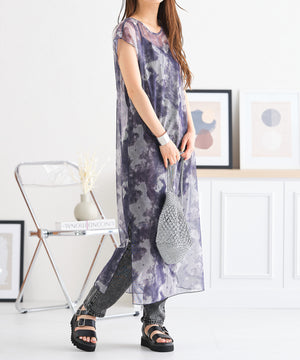 2WAYシースルーフレンチタイダイシアーワンピース/AC3417