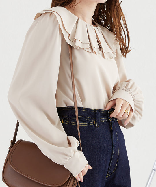 2wayラッフルフリルビックカラーブラウス/AC3424