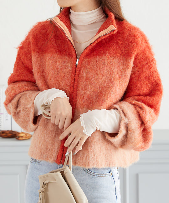 グラデーションニットブルゾン/AC3427