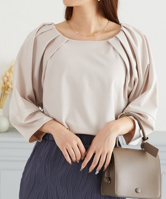 Wフロントランタンスリーブタックブラウス/AC3515