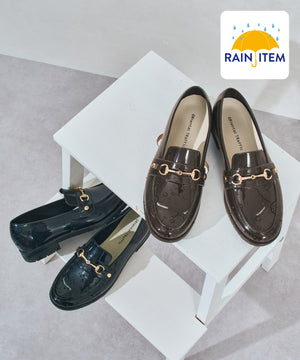 【新色追加】ビットモチーフPVCレインローファー/R-1021