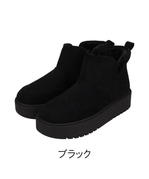 サイドスリット厚底ムートンショートブーツ/51425
