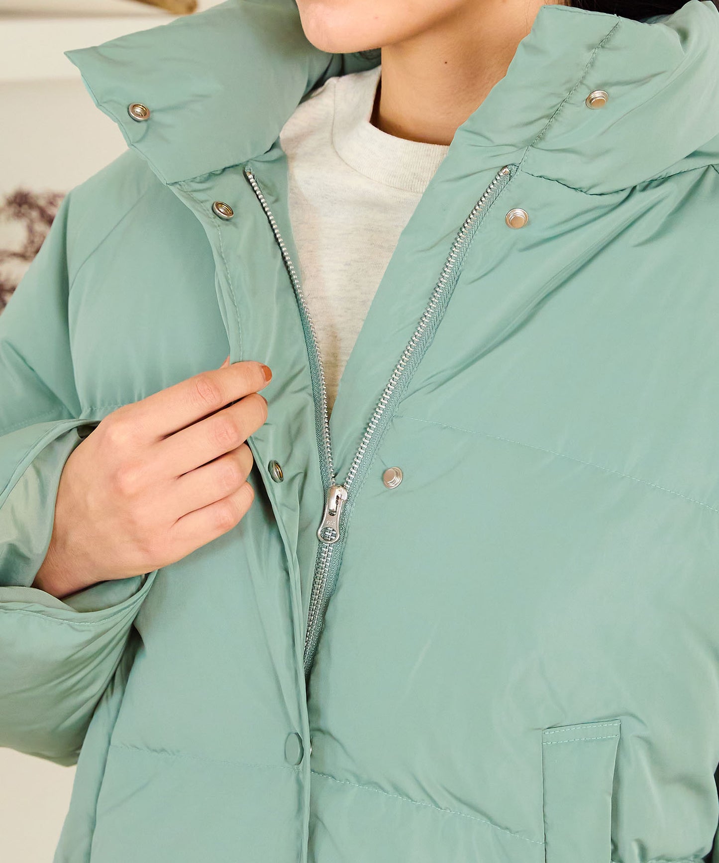 スタンドネックショートダウンジャケット/MO43D02