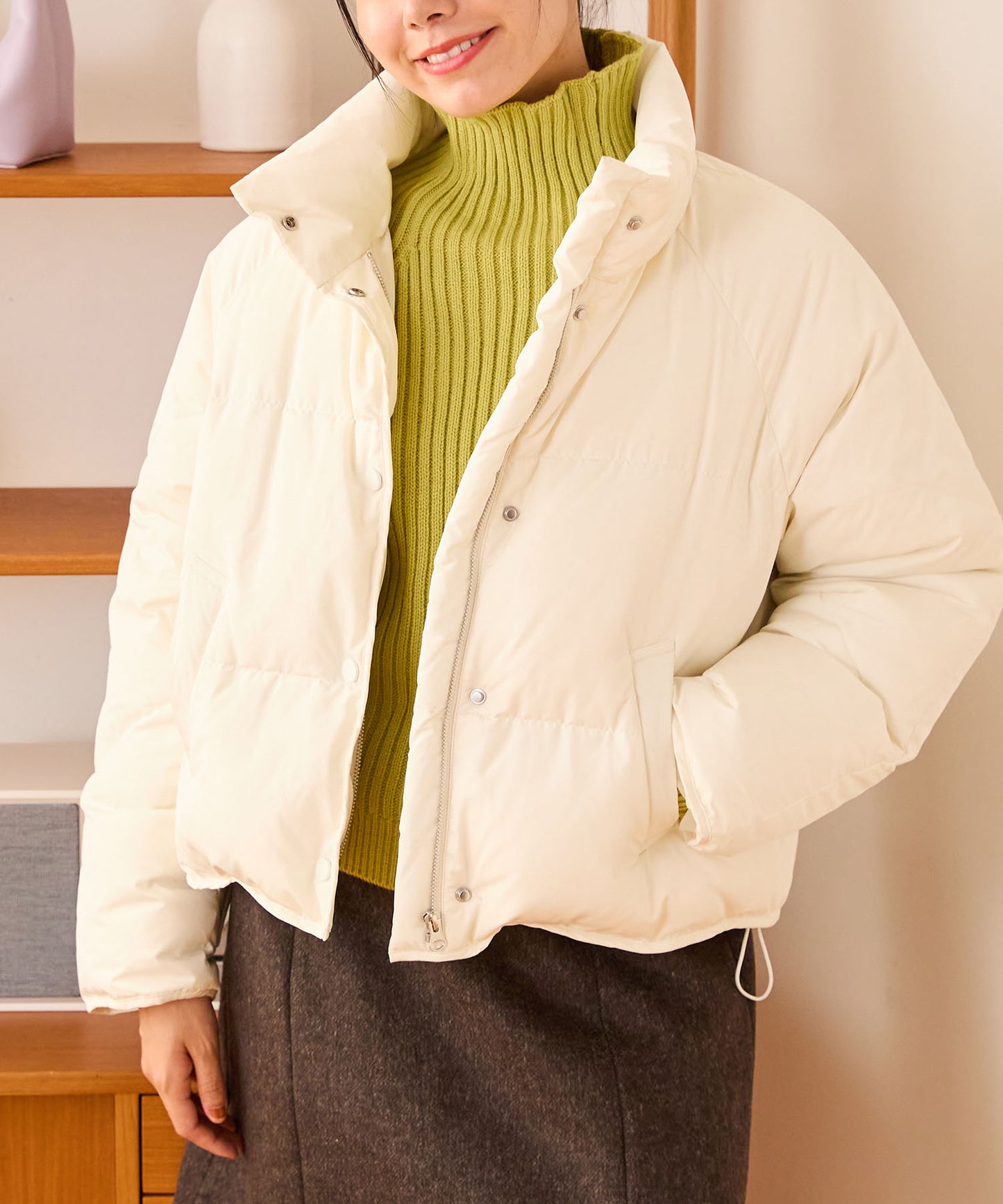 スタンドネックショートダウンジャケット/MO43D02