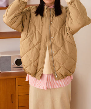 キルティングノーカラーダウンジャケット/MO43D04