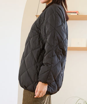 キルティングノーカラーダウンジャケット/MO43D04