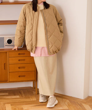 キルティングノーカラーダウンジャケット/MO43D04