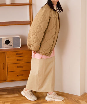 キルティングノーカラーダウンジャケット/MO43D04