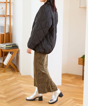 キルティングノーカラーダウンジャケット/MO43D04