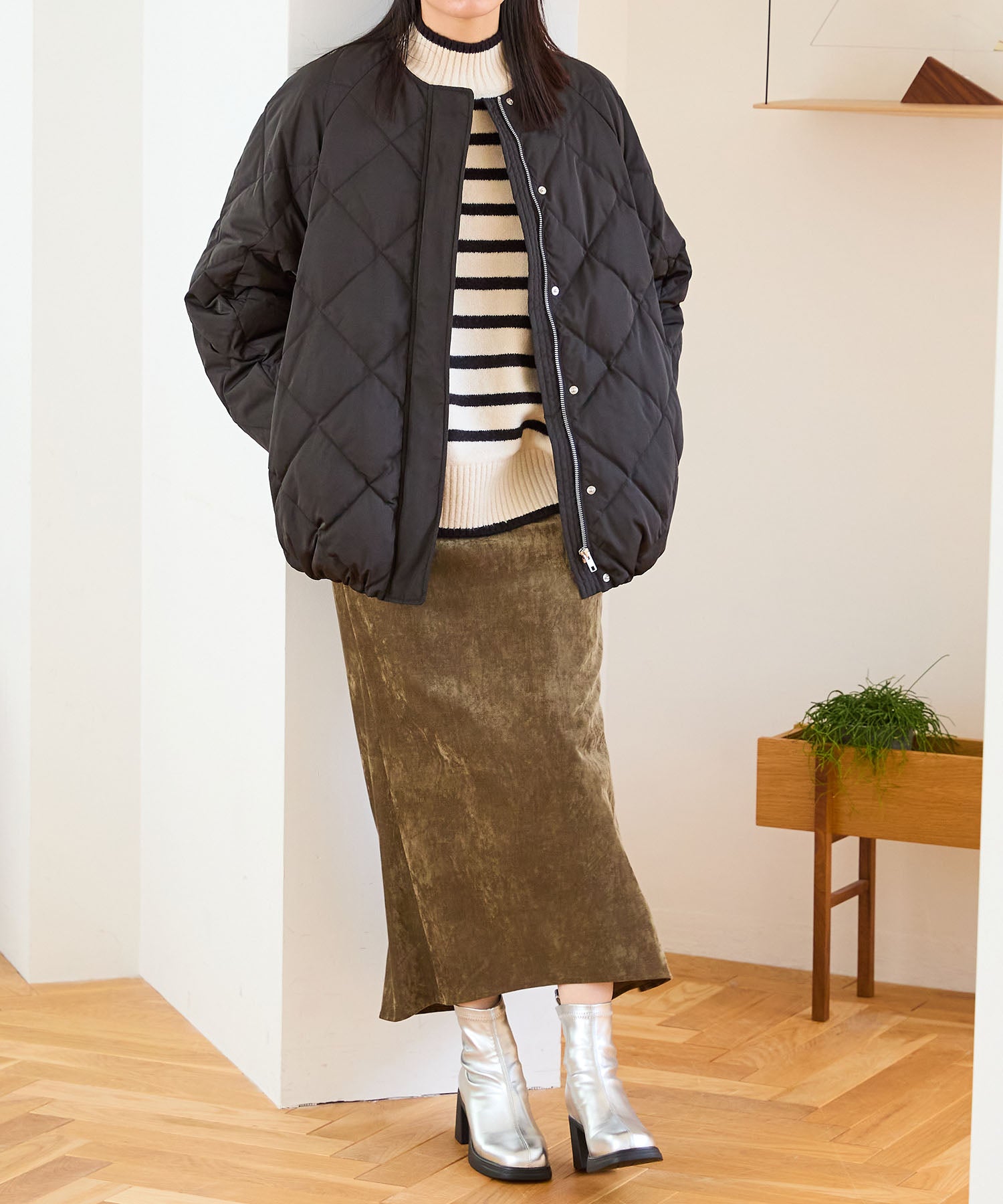 キルティング ダウンジャケット キルティングノーカラーダウンジャケット/MO43D04 – ORIENTALTRAFFIC