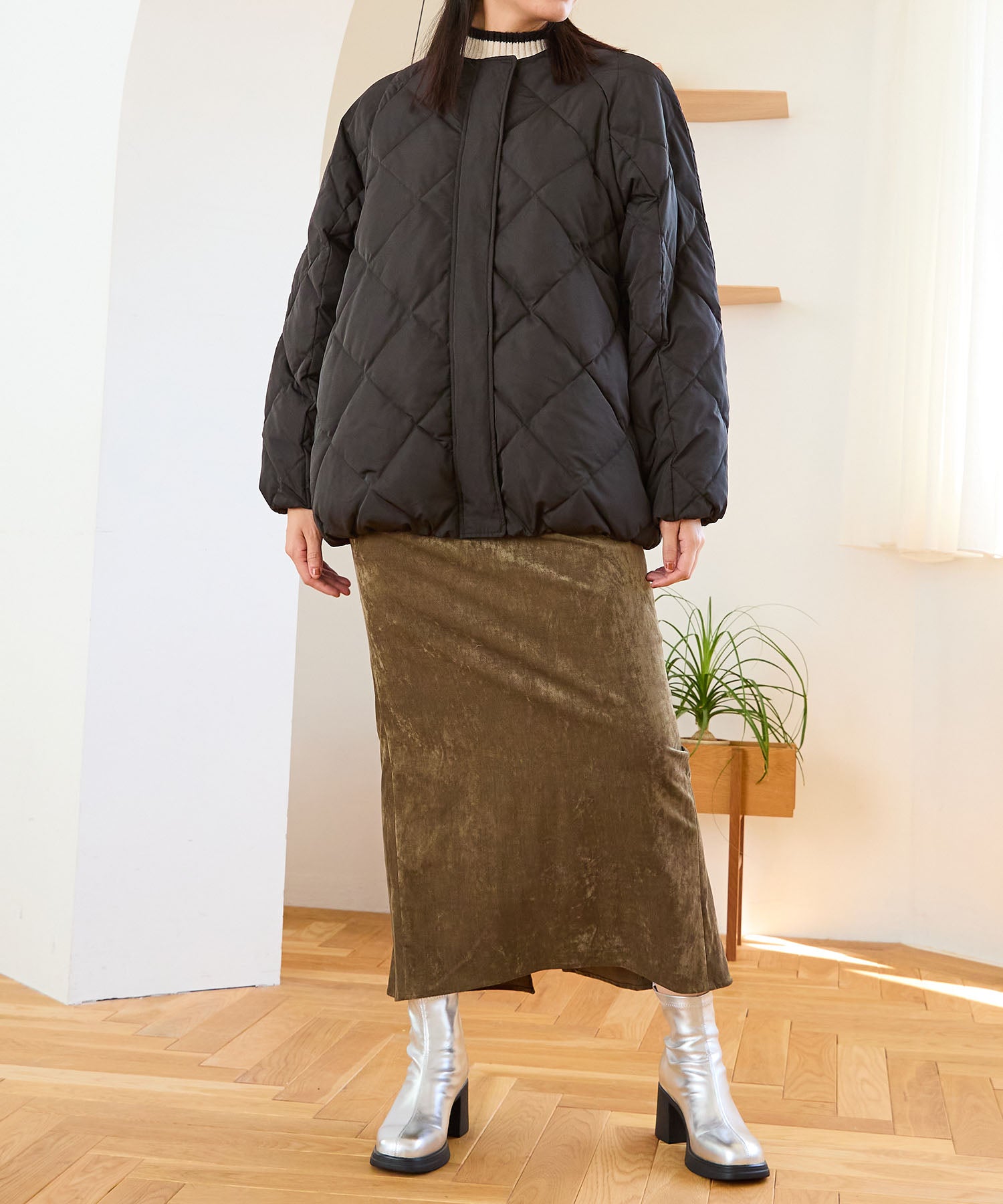 キルティングノーカラーダウンジャケット/MO43D04 – ORIENTALTRAFFIC