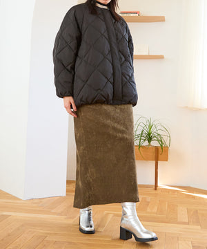 キルティングノーカラーダウンジャケット/MO43D04