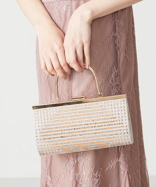 ラインストーンメタルハンドルバッグ/MOB009【結婚式/オケージョン/パーティー】