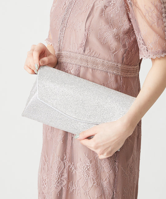 ラインストーンレタークラッチバッグ/MOB014【結婚式/オケージョン/パーティー】