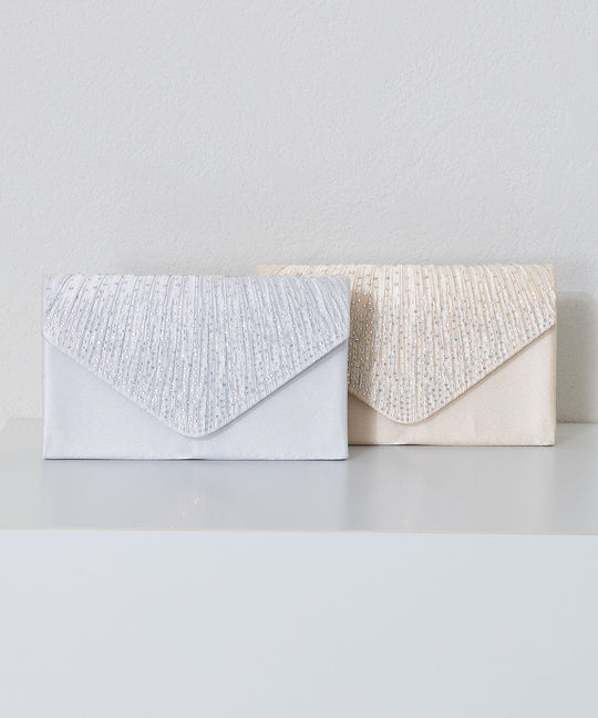 ラインストーンギャザーフラップバッグ/MOB018【結婚式/オケージョン/パーティー】