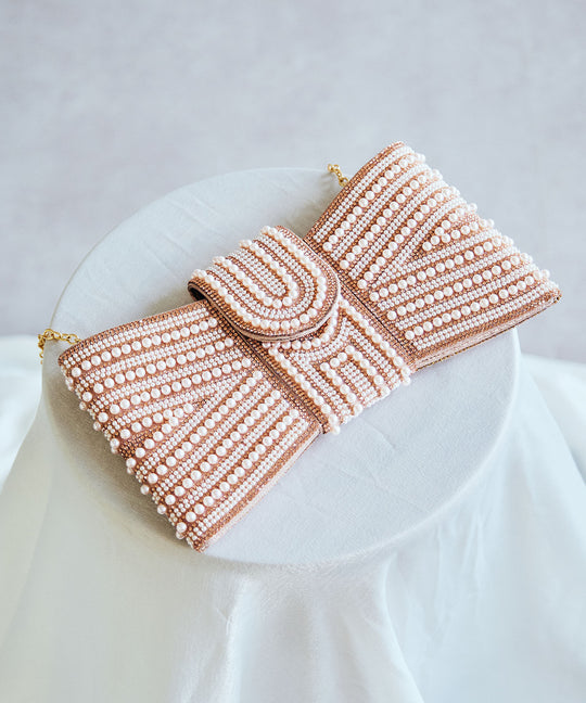 リボン型クラッチバッグ/MOB022【結婚式/オケージョン/パーティー】