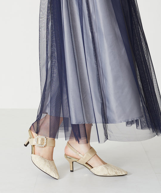 バックストラップレースパンプス/MOR104【結婚式/オケージョン/パーティー】