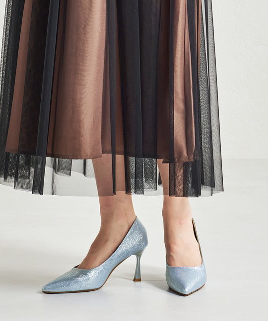 フラワー柄ポインテッドトゥパンプス/MOR109【結婚式/オケージョン/パーティー】