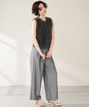 チュールリボン×グリッターヒールパンプス/MOR113