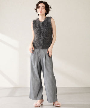 チュールリボン×グリッターヒールパンプス/MOR113