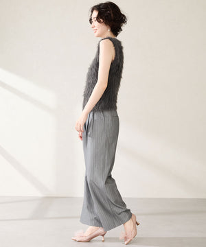 チュールリボン×グリッターヒールパンプス/MOR113