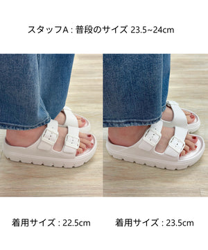 【WEB限定/リカバリーサンダル】ダブルベルト厚底サンダル/OT3220
