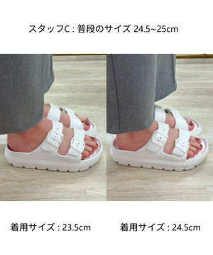【WEB限定/リカバリーサンダル】ダブルベルト厚底サンダル/OT3220