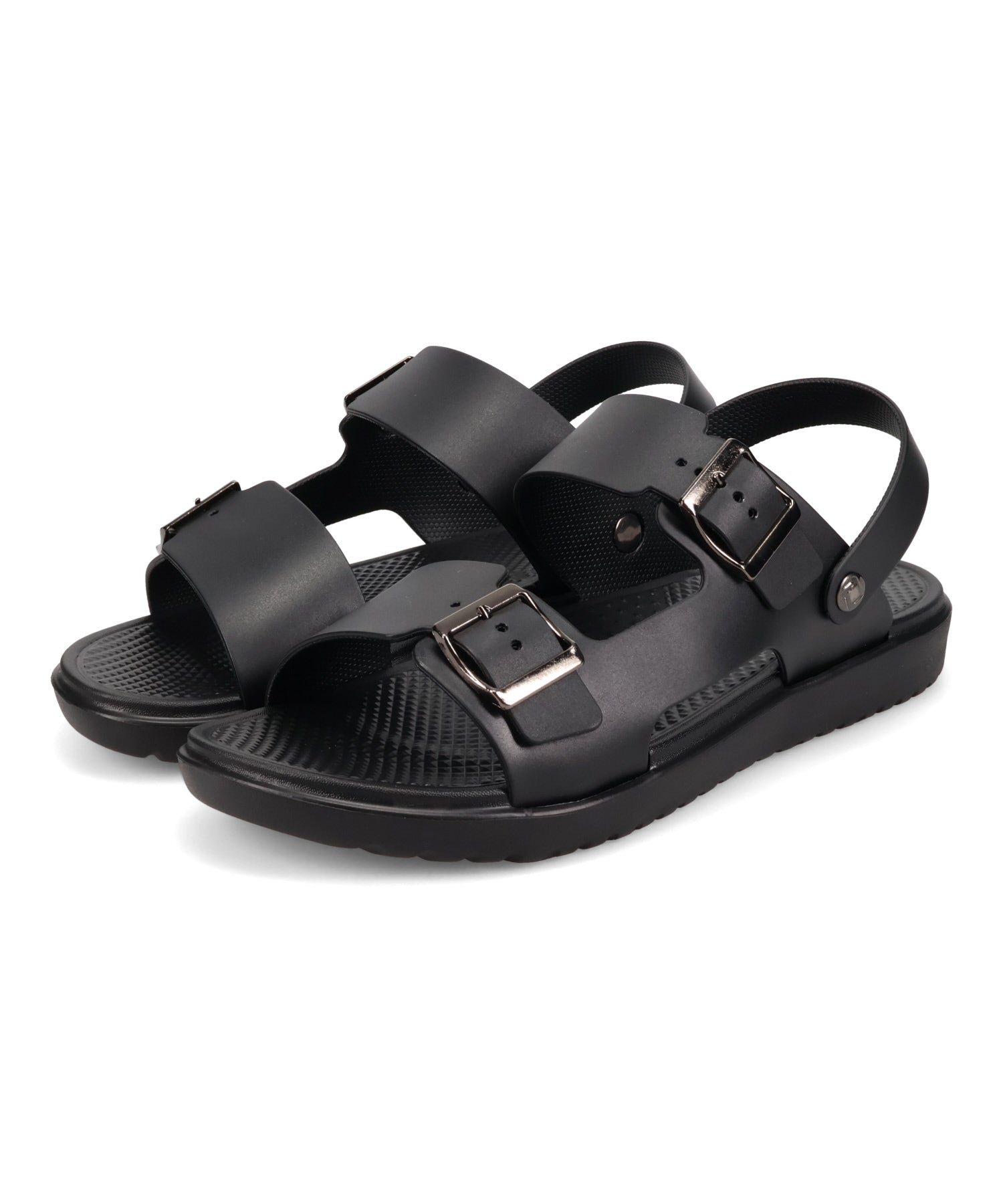WEB限定/Fit meサンダル】アシンメトリーベルトスライドサンダル