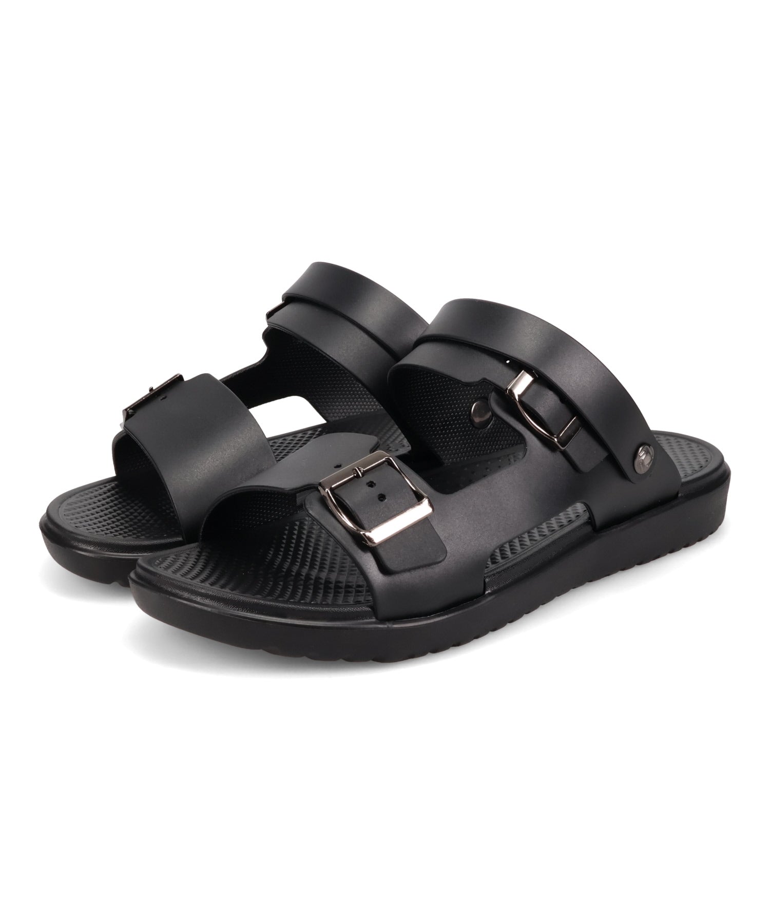 WEB限定/Fit meサンダル】アシンメトリーベルトスライドサンダル