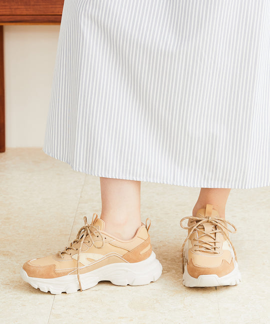 ストライプシューレース厚底スニーカー/OT3728