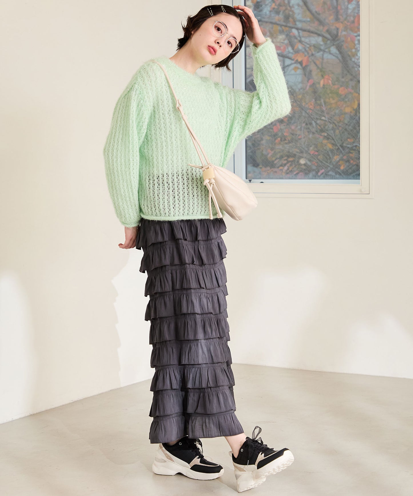 ヒールアップメタリックパーツスニーカー/OT3761