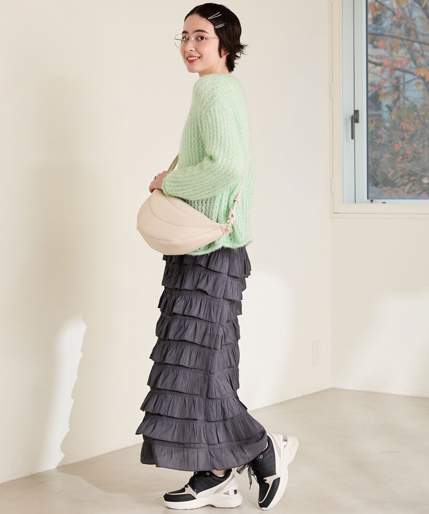 ヒールアップメタリックパーツスニーカー/OT3761