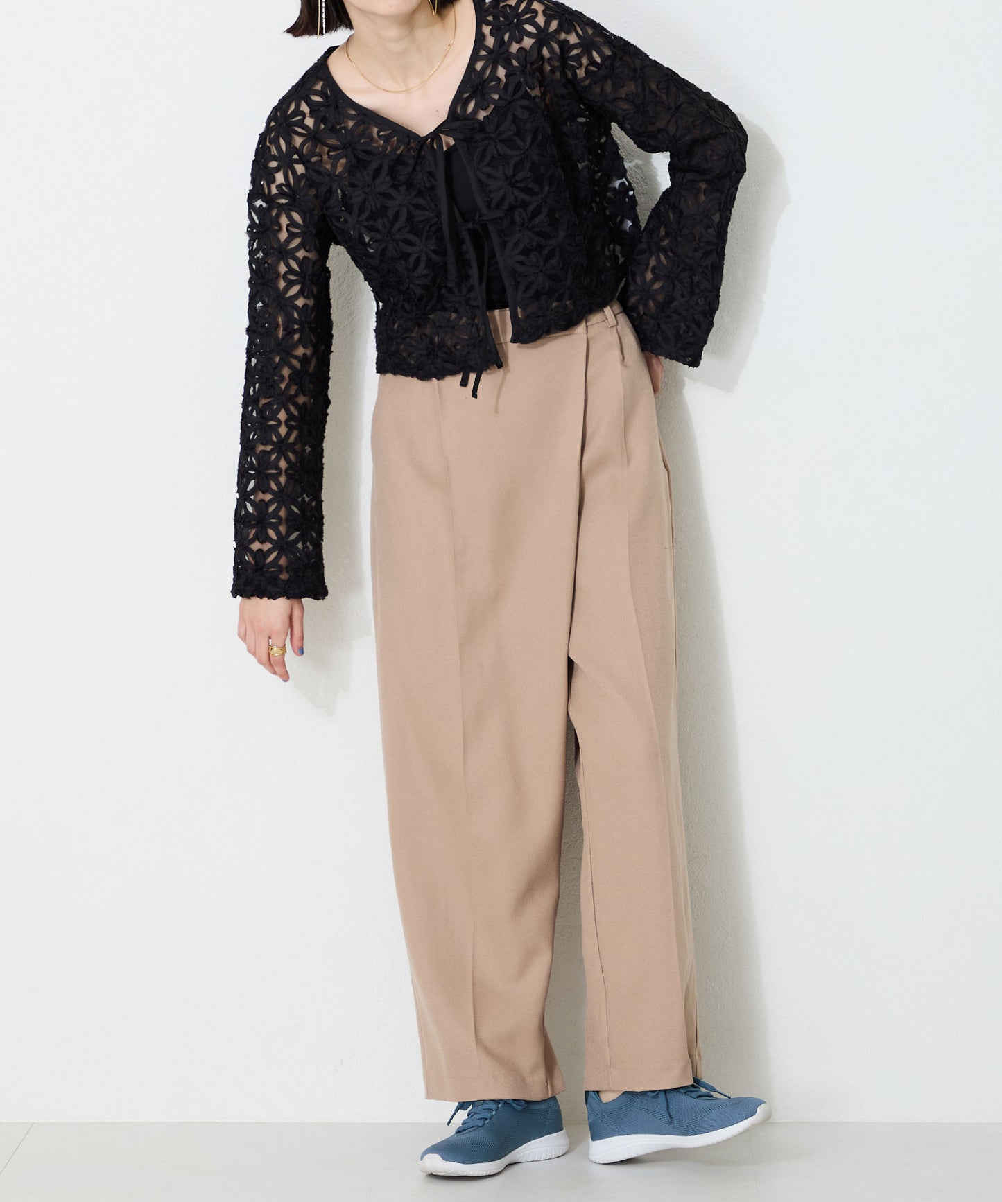 レースアップニットスニーカー/OT3765