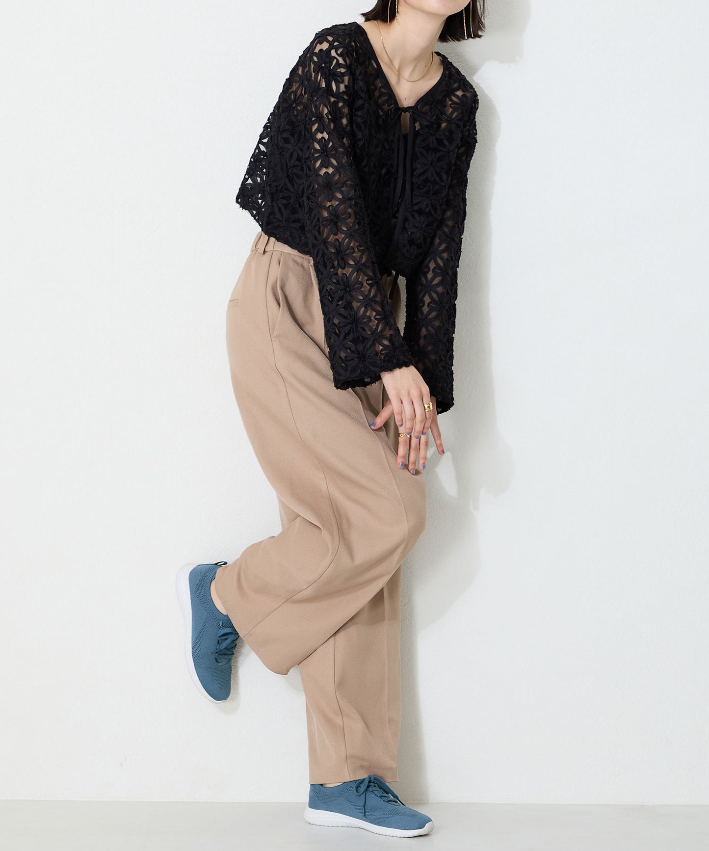 レースアップニットスニーカー/OT3765