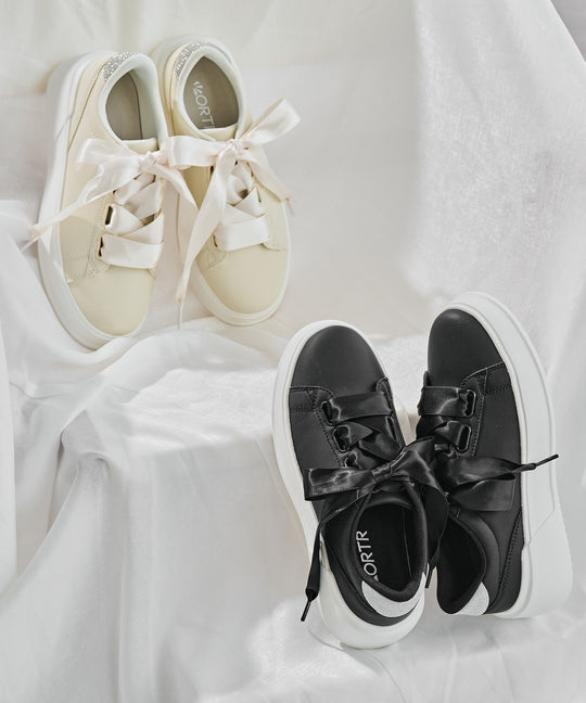 サテンリボンコートソールスニーカー/OT3771