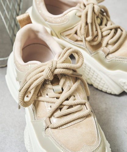 ダブルシューレース厚底スニーカー/OT3776