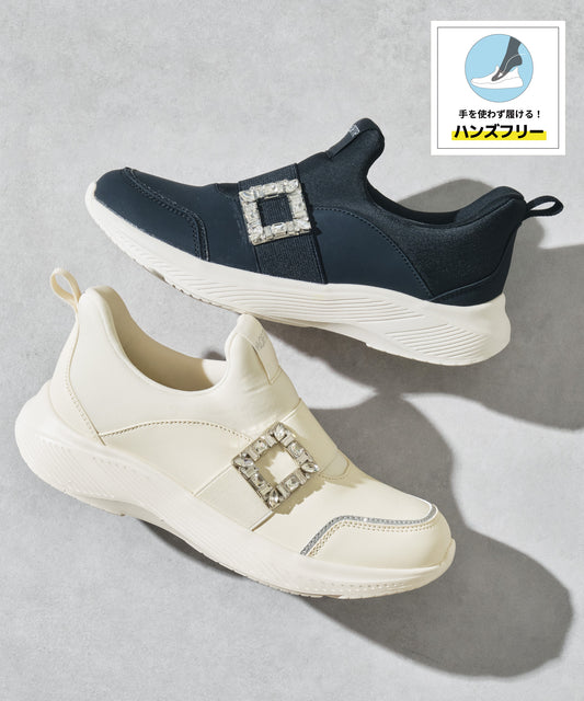 【瞬間フィット】ビジューバックルスニーカー/OT3777