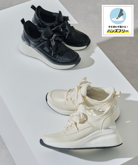 【瞬間フィット】グログランリボンスニーカー/OT3778