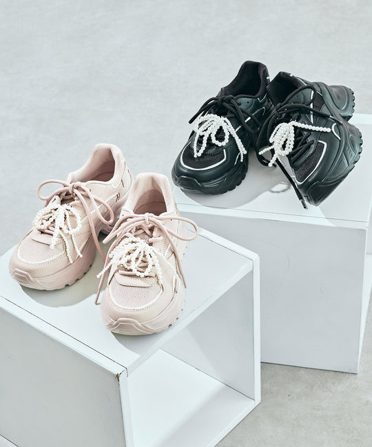 パールリボン付きダッドスニーカー/OT3781