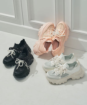 【WEB先行予約/3月上旬発売予定】2wayリボンモチーフニットスニーカー/OT3797