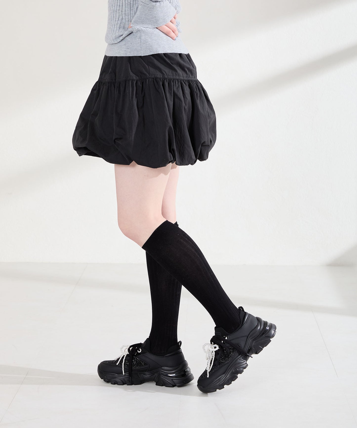 【WEB先行予約/3月上旬発売予定】2wayリボンモチーフニットスニーカー/OT3797