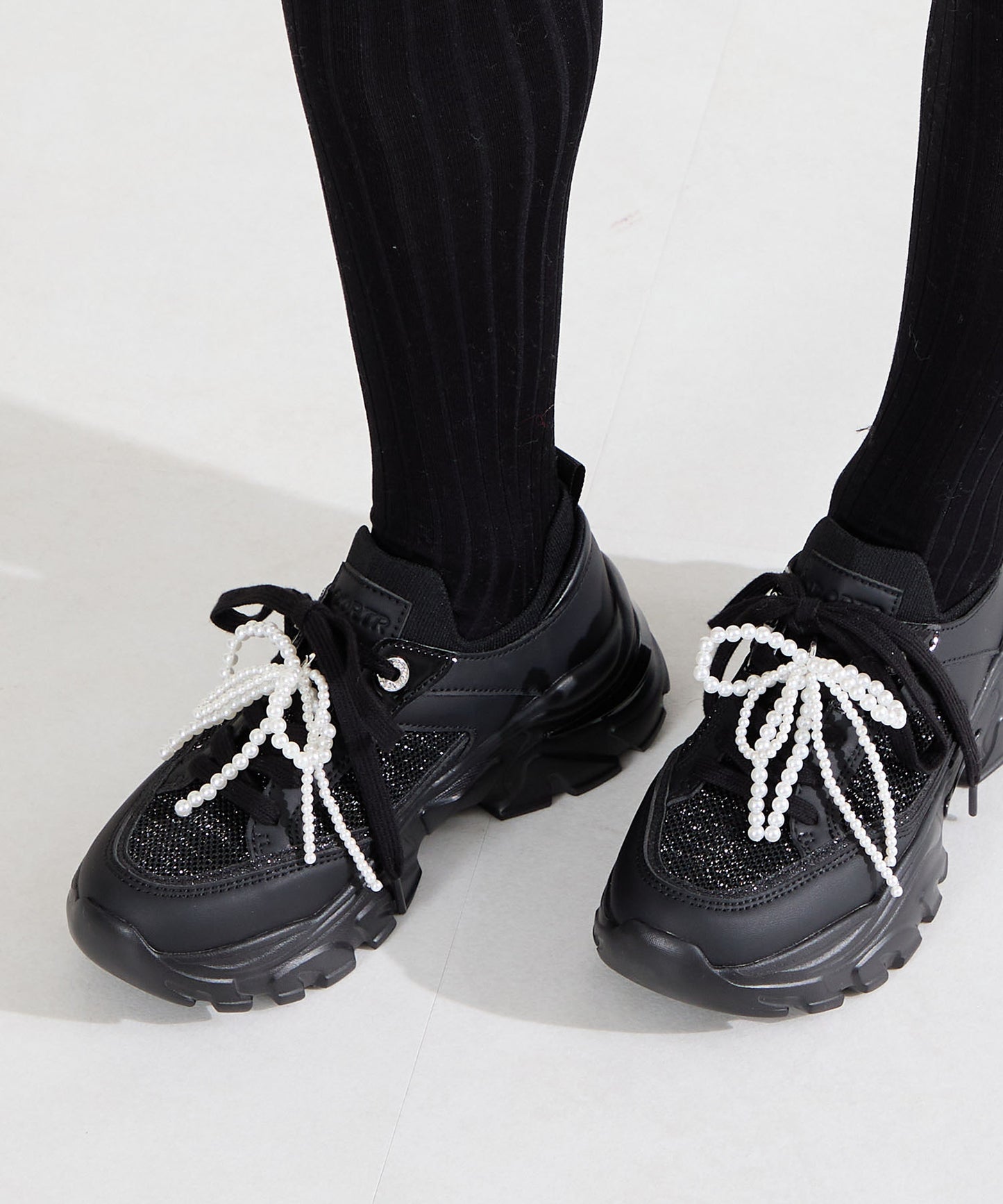 【WEB先行予約/3月上旬発売予定】2wayリボンモチーフニットスニーカー/OT3797