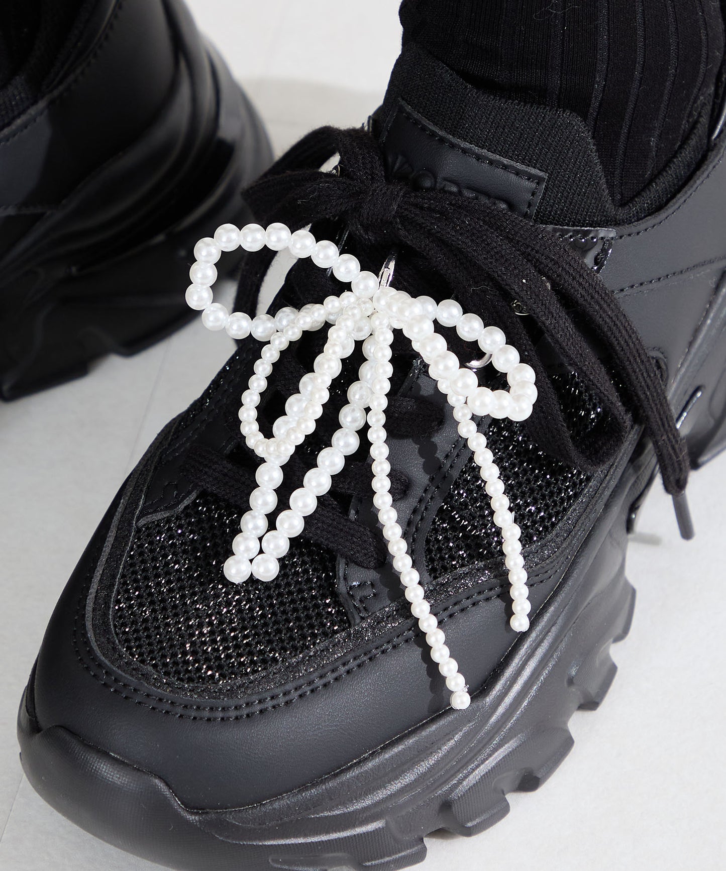 【WEB先行予約/3月上旬発売予定】2wayリボンモチーフニットスニーカー/OT3797