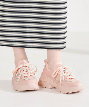 【WEB先行予約/3月上旬発売予定】2wayリボンモチーフニットスニーカー/OT3797