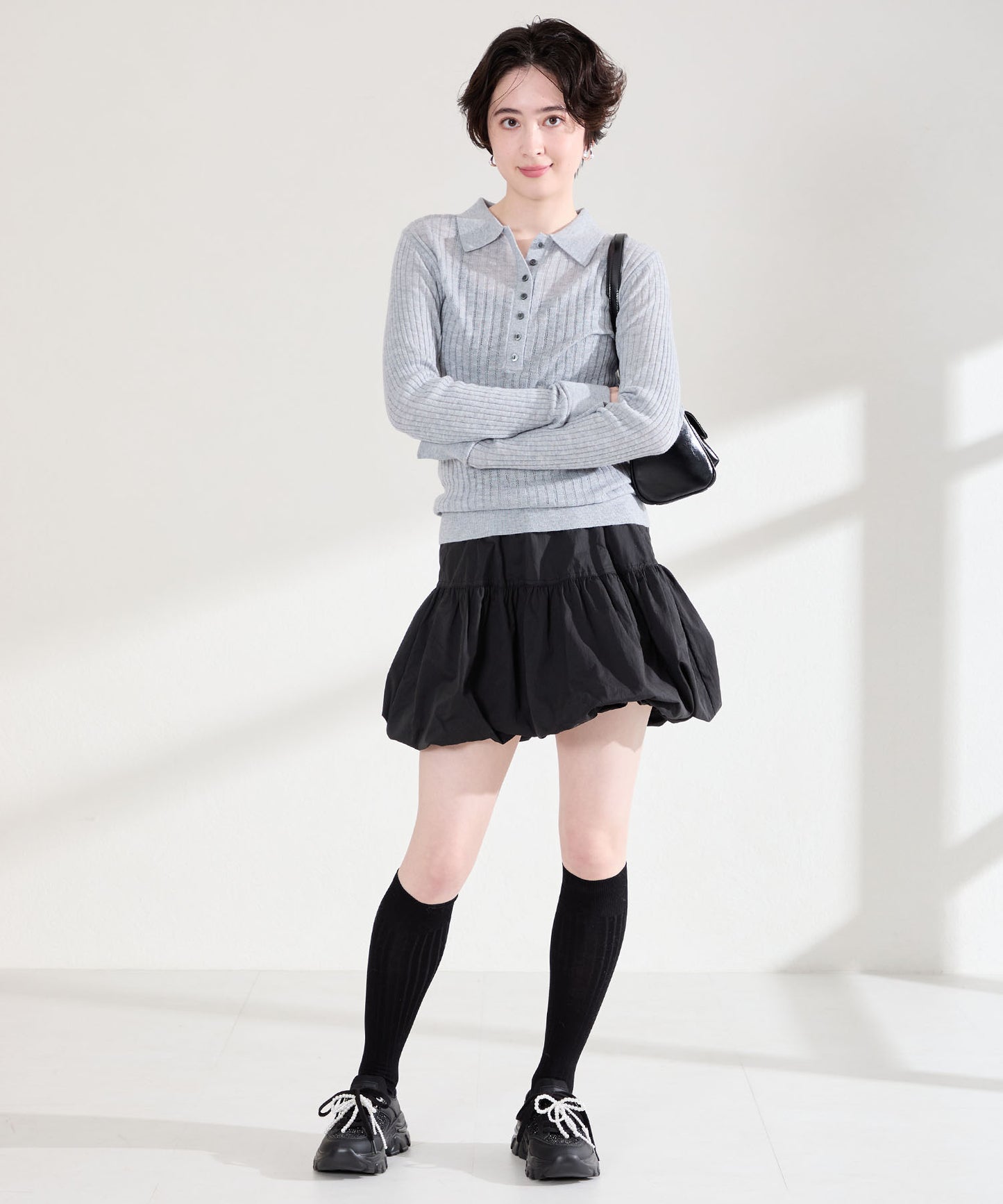 【WEB先行予約/3月上旬発売予定】2wayリボンモチーフニットスニーカー/OT3797