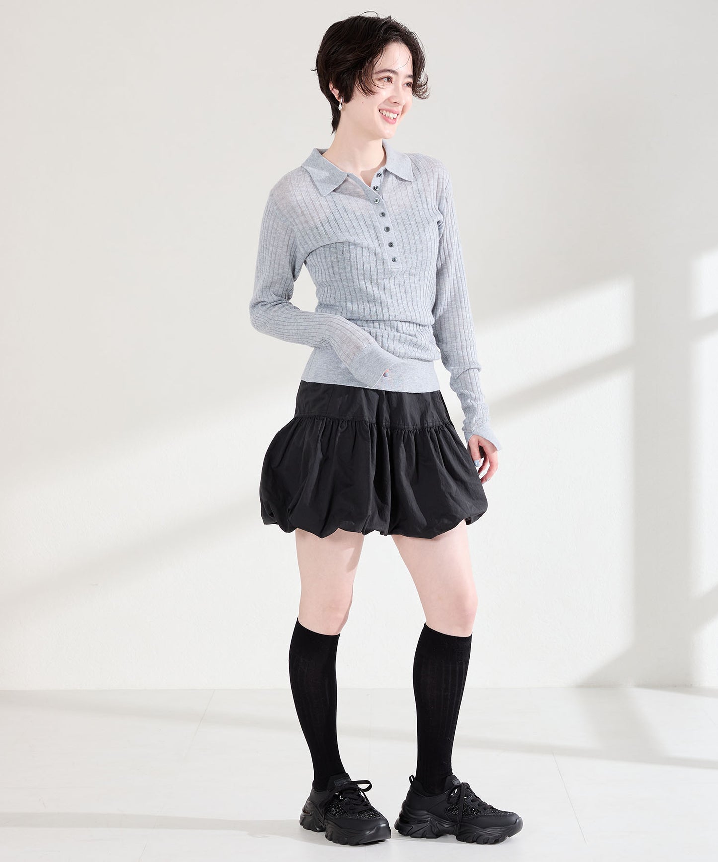 【WEB先行予約/3月上旬発売予定】2wayリボンモチーフニットスニーカー/OT3797