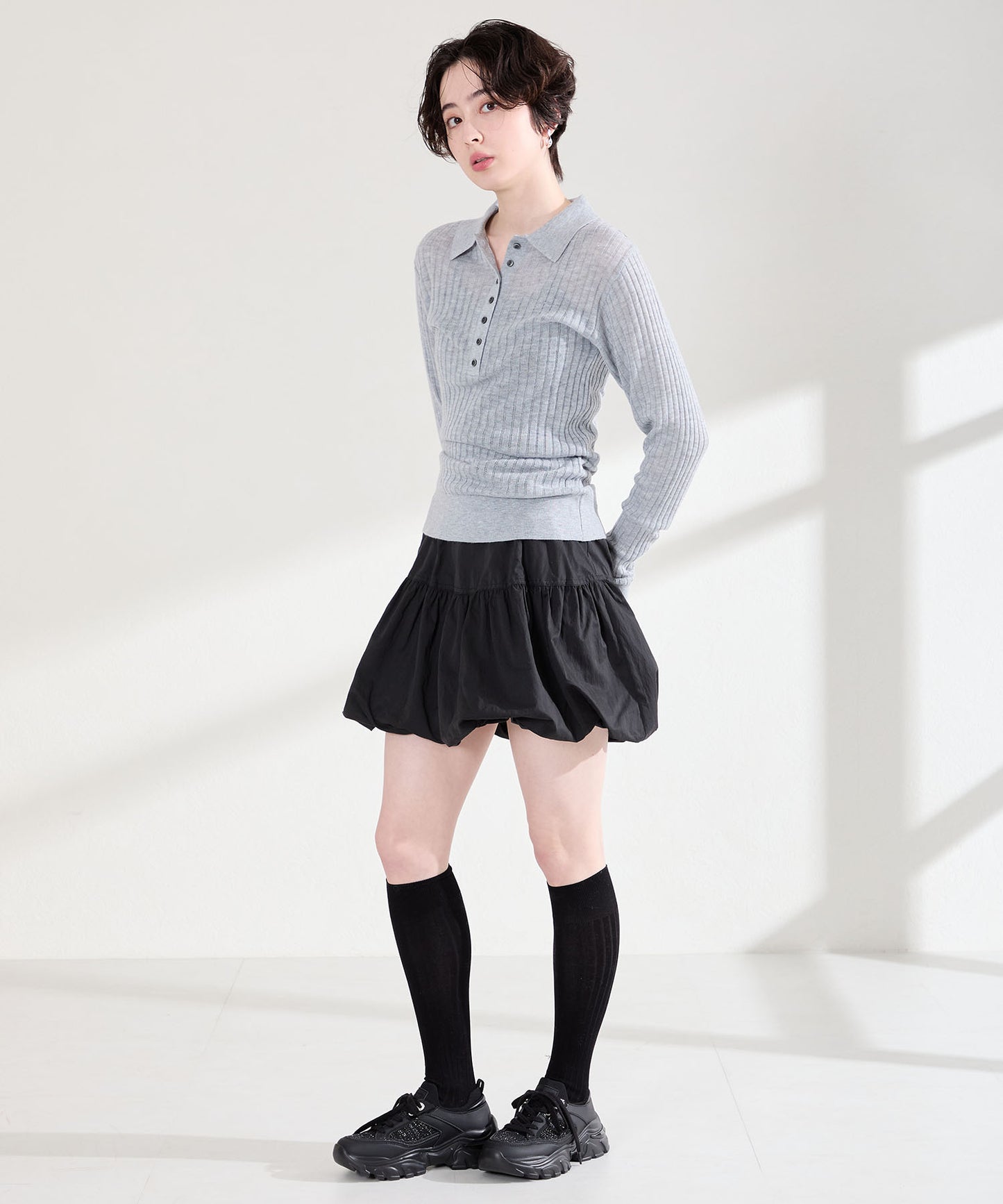 【WEB先行予約/3月上旬発売予定】2wayリボンモチーフニットスニーカー/OT3797