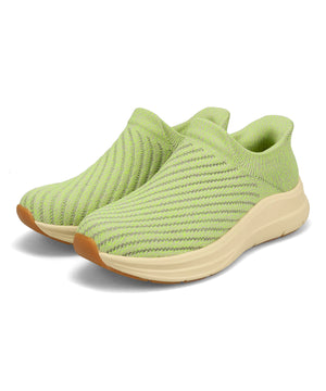 【瞬間フィット】ストライプニット防水スリッポンスニーカー/OT3801